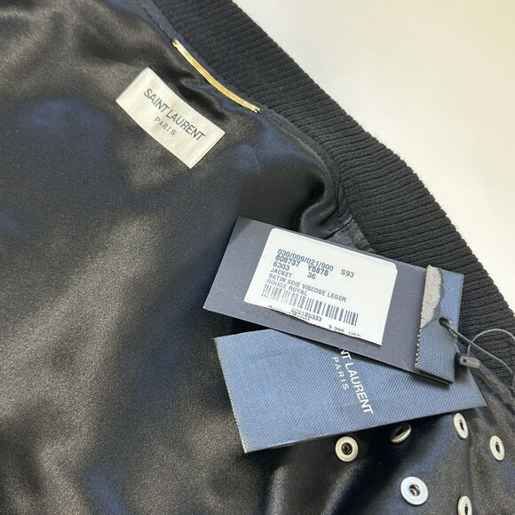 Saint Laurent YSL Women’s F36/4 Studded Red Silk Blend Light Jacket NWT $3290 - Picture 10 of 16